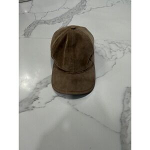 Rag & Bone Hat Cap Strap Back Brown Suede Leather Mens One Size Casual